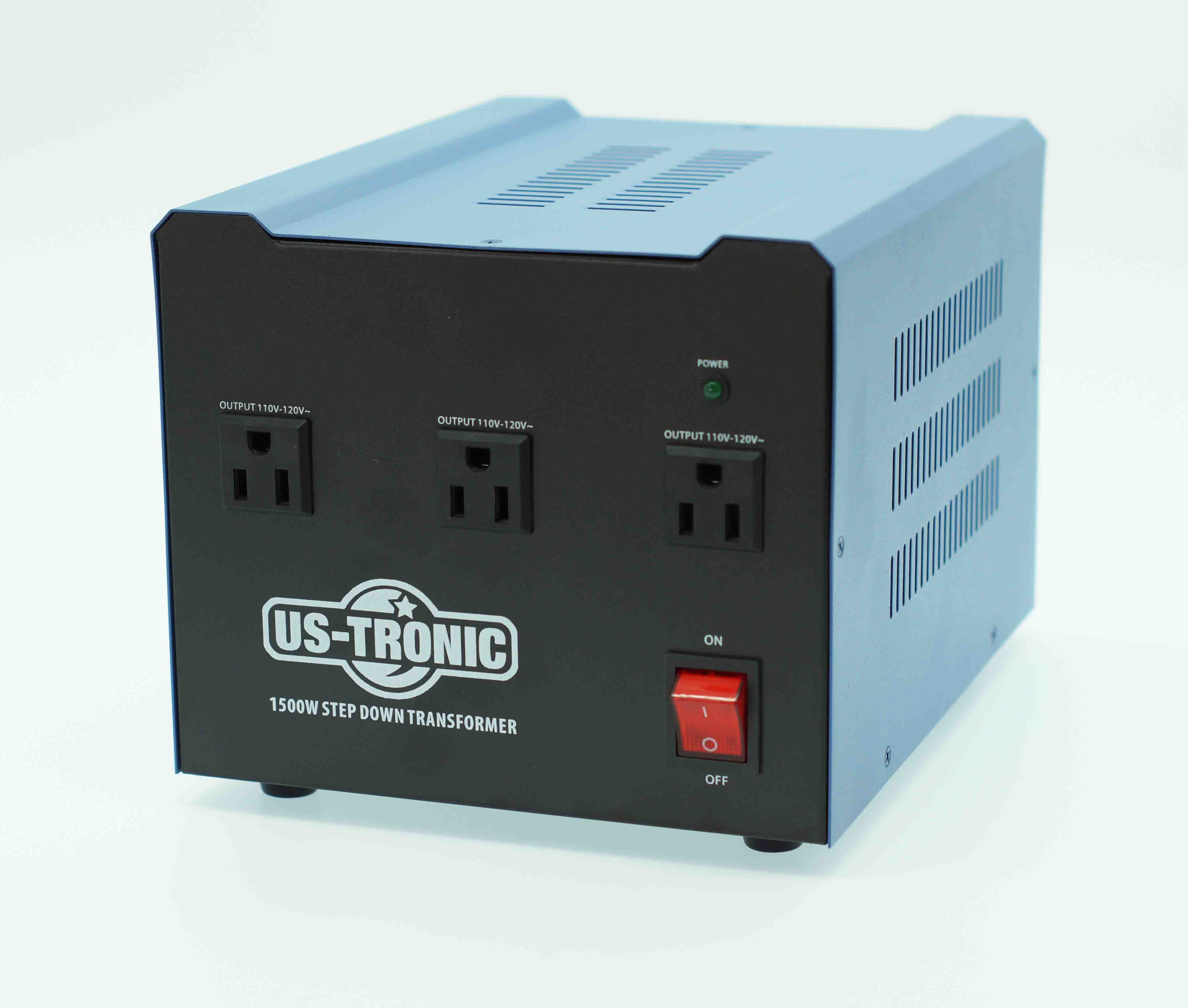 Transformateur pour utiliser des appareils américains consommant jusqu'à 1500 Watts.